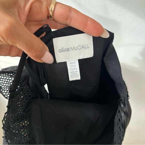 Alice Mccall At Last Embroidered Ruffle Jumpsuit Black Floral - Picture 7 of 11